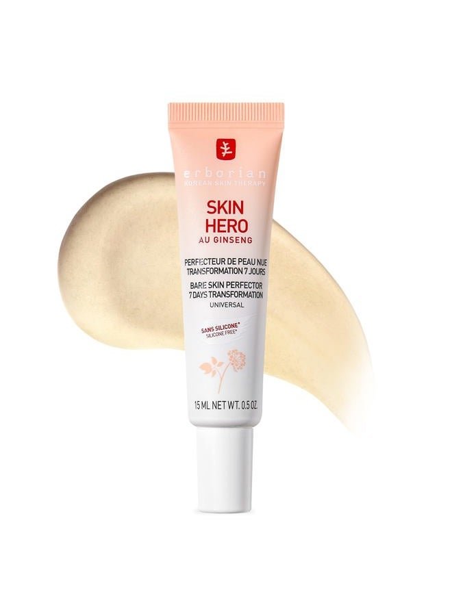 Skin Hero with White Ginseng, Facial Concealer and Makeup Primer - Non-Tinted Bare Skin Perfecting Face Moisturizer Smooths, Blurs & Illuminates Skin - Silicone Free Korean Skincare