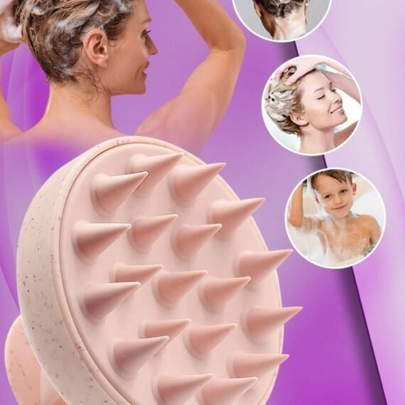 Hair Scalp Massager Shampoo Brush for Shower Scalp Scrubber with Soft Silicone Bristles for Hair Growth & Dandruff Treatment,Wet Dry Oil Hair Massager Hair Care Head Brush for All Hair Types
