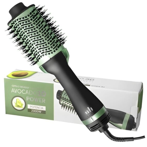 Avocado 3D One-Step Ceramic Hair Dryer & Volumizer Hot Air Brush, Black and Green