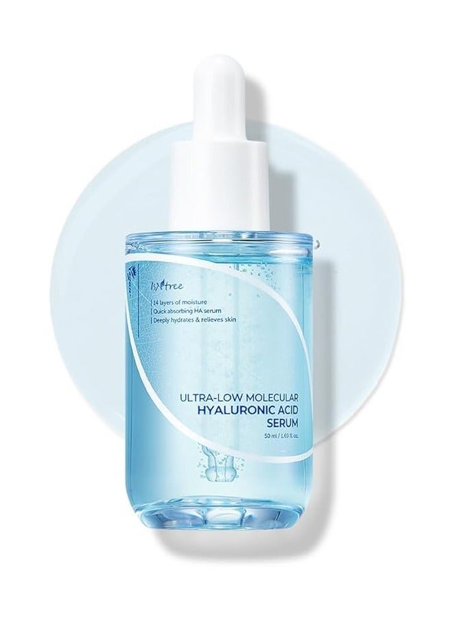 ISNTREE Ultra-low Molecular Hyaluronic acid Serum 50ml 1.69 fl.oz. | Quick absorbing Hyaluronic acid serum | Deeply hydrates and smoothens the skin