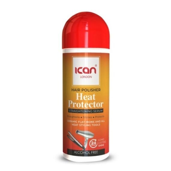 ICAN Hair Polisher Heat Protector Straightening Serum 207ml | Heat Protection, Frizz Control & Sleek Straight Finish