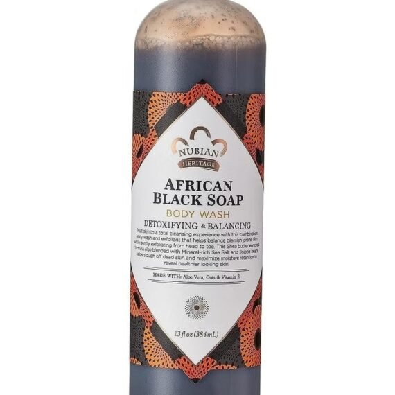 African Black Soap Body Wash by Nubian Heritage 384ml | Detoxifying & Nourishing Formula