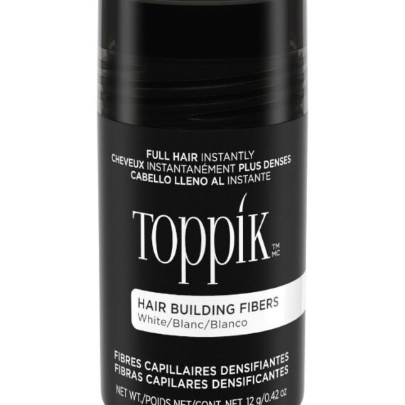 Hair Building Fibers Instant Hair Concealer for Thinning Hair, Hair Fiber for Men & Women, Texture Powder with Natural Keratin, Long-Lasting Hair Color - White 12grams