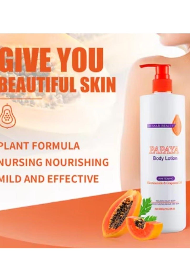 Organic Papaya Whitening Cream Body Moisturizing Nourishing Lightening Body Lotion Cream for Black Skin 480 g