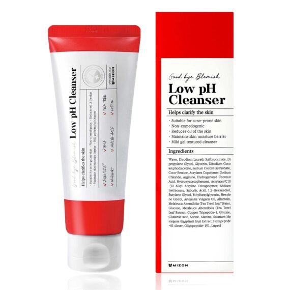 MIZON Good Bye Blemish Low pH Cleanser, Cleanser for troubled skin, Acne Treatment, Breakout Treatment, Korean Skincare, Acne Spot Treatment, Soothing for sensitive skin(100ml 3.38 fl oz)