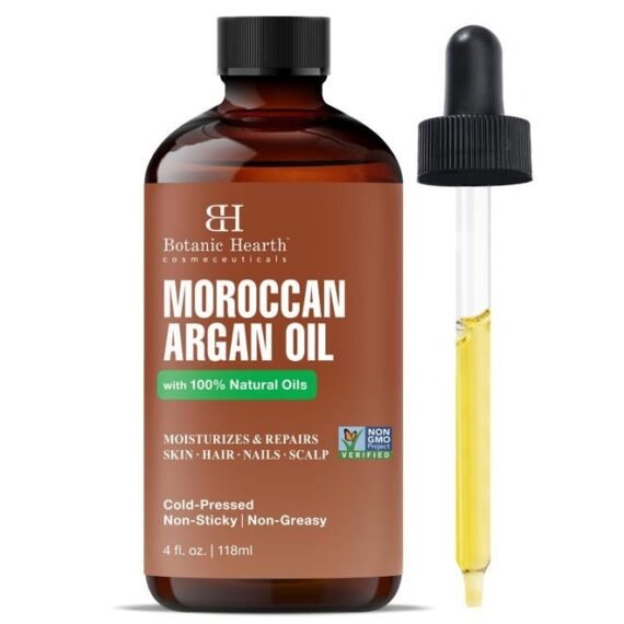 Argan Hair Oil for Adult Hydration, Nourishing, Strengthening, Curly, Frizzy, Dry, Damaged Hair, Non-GMO Verified, 4 fl oz, 1 Count