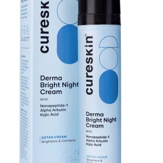 Cureskin Kojic Acid Face Cream for Pigmentation, Tan Removal & Dark Spot Correction | Brightening Night Cream with Alpha Arbutin, Niacinamide & Nonapeptide, 50 g (Pack of 1)
