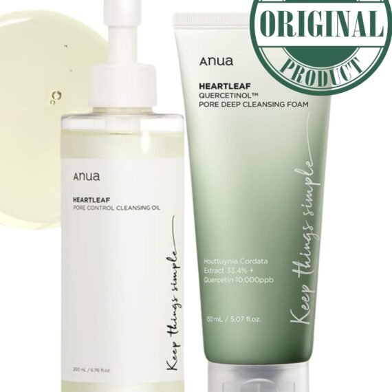 Heartleaf Pore Control Cleansing Oil & Deep Cleansing Foam Korean Facial Cleansers, Daily Makeup Blackheads Removal ( 200 ml / 150 ml ) 350ml