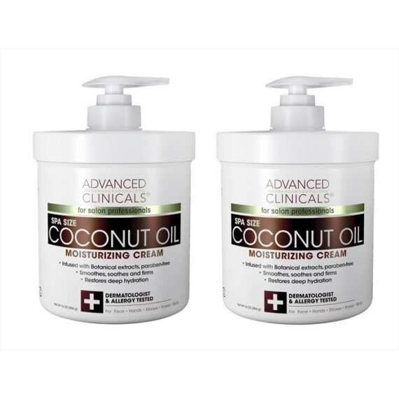 Coconut Oil Cream Face & Body Moisturizing Skin Care Lotion, Intense Skincare Moisturizer Balm For Body, Face, Age Spots, Dry Skin, & Sun Damaged Skin, Large 16 Oz (Pack of 2)