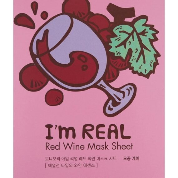 I'm Real Red Wine Sheet Mask, Easter Basket Stuffers, Hydrating & Moisturizing Skincare, Korean Skin Care Face Mask