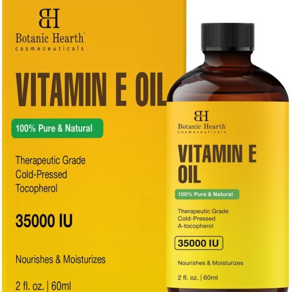 Vitamin E Oil | 100% Pure and Natural oil for Growth of Nails, Hair, Eyebrows & Eyelashes | 35,000 IU | Hair & Body Oil with Eyebrow & Eyelash Brush| 2 Fl Oz