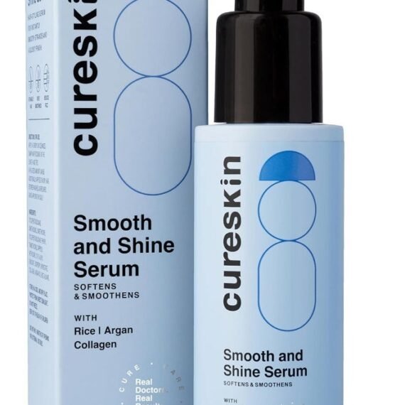 Cureskin Smooth and Shine Hair Serum for Dry Frizzy Hair Women and Men | Helps Reducing Hair Breakage, Frizz and Detangels for Strong, Protected and Shiny Hair