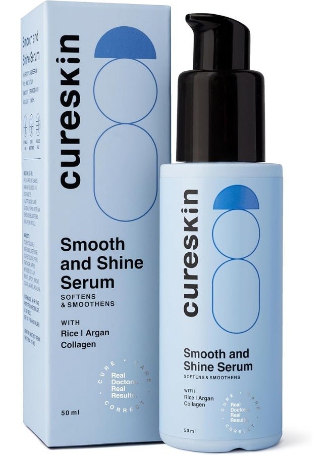 Cureskin Smooth and Shine Hair Serum for Dry Frizzy Hair Women and Men | Helps Reducing Hair Breakage, Frizz and Detangels for Strong, Protected and Shiny Hair