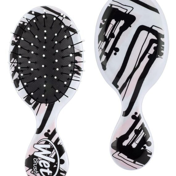 Wet Brush Squirt Detangling Hair Brush, Pink Lines (Watercolor Motif) - Mini Detangler Comb with Ultra-Soft IntelliFlex Bristles Glide Through Tangles with Ease - Pain-Free Hair Accessories