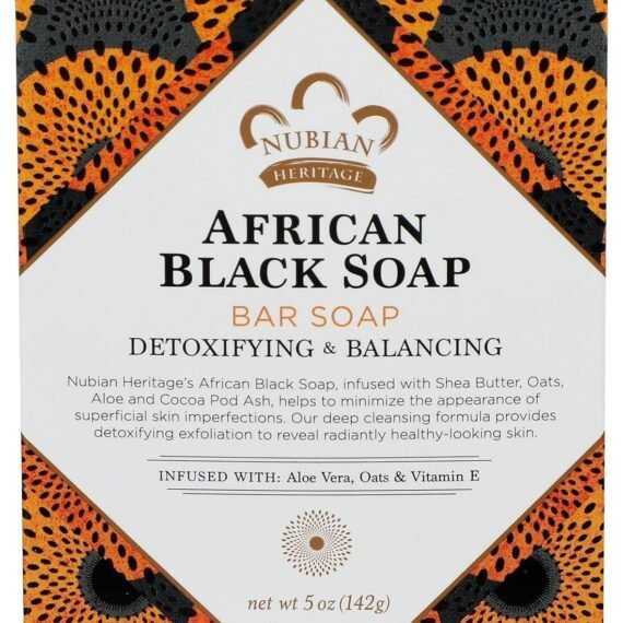 Shea Moisture African Black Soap Bar Soap For Unisex, 5 Oz.