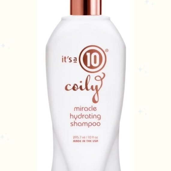 Haircare Miracle Coily Hydrating Shampoo, 10 oz, Curly and Wavy Hair Care, Deep Moisturizing Formula, Frizz Control Shine, Buildup Removal and Hair Strength