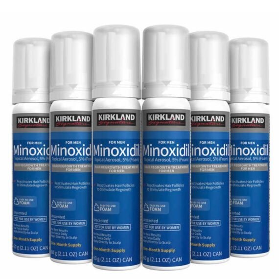 6 Months - KIRKLAND SIGNATURE Mens Minoxidil Topical Aerosol 5% Foam - Hair Regrowth Treatment 6 x 2.11 OUNCE (total 12.66 oz)