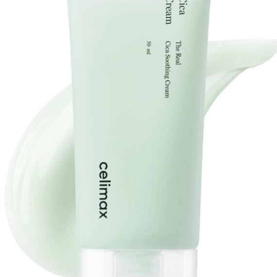 celimax The Real Cica Soothing Cream | with Fresh Cica Extract, Oil Free, Hydrating, Moisturizing, Calming, Dry Oily Combination Sensitive Skin, Korean Skincare, Lightweight Gel Cream, 50ml