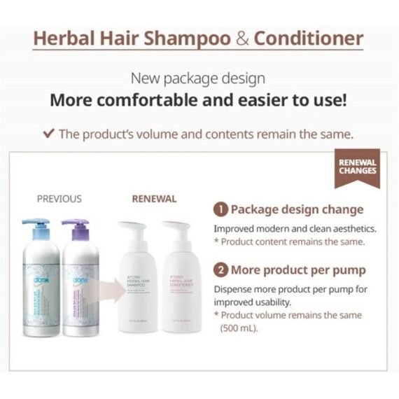 Atomy Herbal Hair Shampoo 500ml + Conditioner 500ml