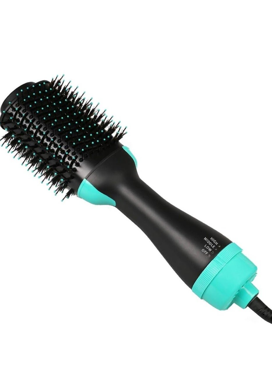 3-in-1 One-Step Hot Air Hair Brush – Electric Straightener, Curler, and Dryer Comb (Green) | Fast Drying & Styling, Volumizing Tool for Smooth, Shiny Hair | Perfect for All Hair Types