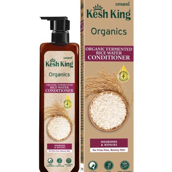 Kesh King Organics Anti Frizz Conditioner with Organic Fermented Rice Water, Helps Repair Damaged Hair, Moisturizes & Reduces Frizz for Visibly Soft, Smooth and Tangle Free Hair, 200ml