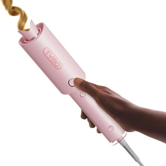 TYMO Automatic Rotating Curling Iron - CURLPRO Beach Waves 1 Inch Hair Curler, 500 Million Ionic, Dual Voltage, Lightweight & Travel Friendly, Ceramic Coating, Pink, 25mm