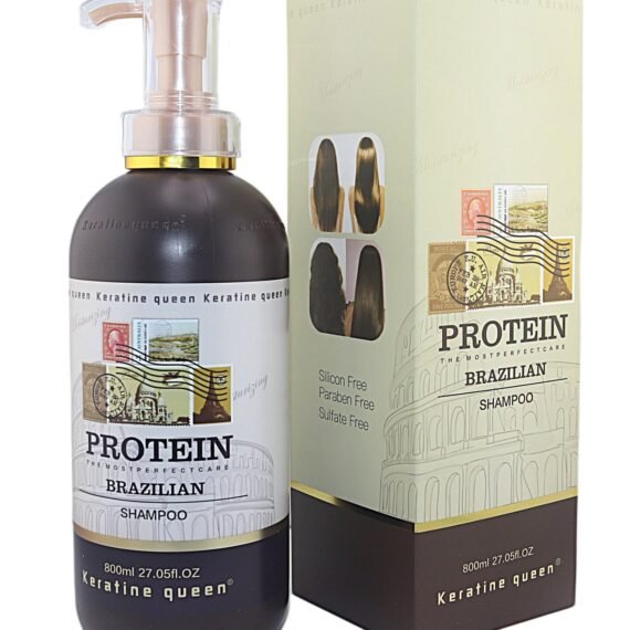 Keratine queen protein Brazilian Shampoo 800ML vitamin B3,B5,B6 Silicon Free, Paraben Free, Sulfate Free