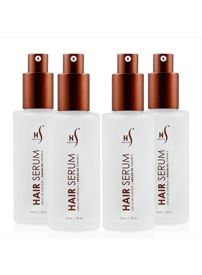 Herstyler Dry Hair Serum for Natural Shine - Argan Oil Hair Serum for Damaged Hair - Hair Serum for Frizz - Hair Serum for Straightening - Hair Shine Serum for Trendy Tresses (Pack of 4)