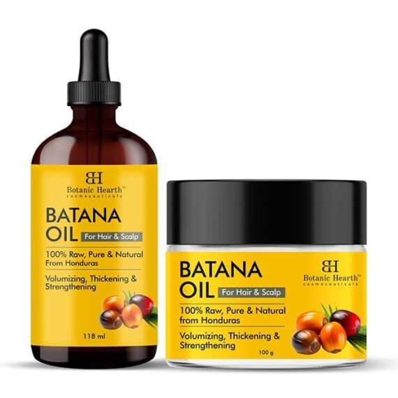 Pack Of 2, Raw Batana Oil For Hair Growth 118 Ml And Batana Butter 100Gm |Natural, Unrefined And Organic, Sourced From Honduras - Enhances Hair Thickness, Prevents Hair Loss, Repairs Damaged Hair For Men And Women