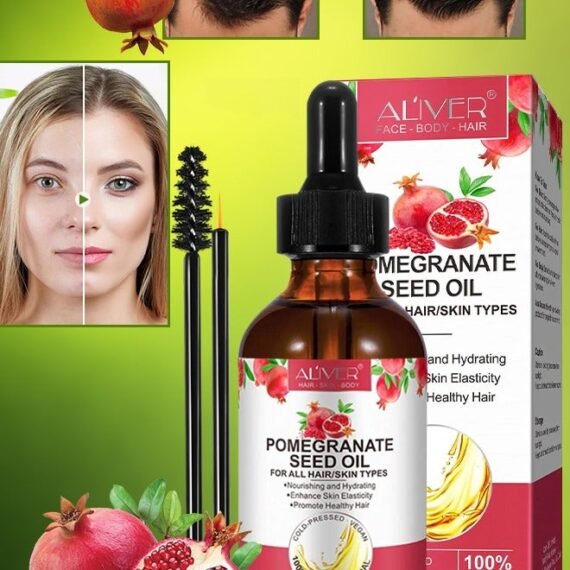 60ml Pomegranate Seed Oil for Skin Face & Hair 100% Pure Natural Organic Cold Pressed Pomegranate Seed Oil Antioxidant Moisturizer Nourishing Hydrating Anti Aging Reduce Fine Lines