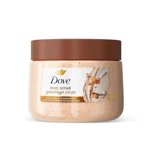 Dove Brown Sugar and Coconut Butter Body Scrub Exfoliates and Deeply Nourishes for Smooth, Radiant Skin 15 oz
