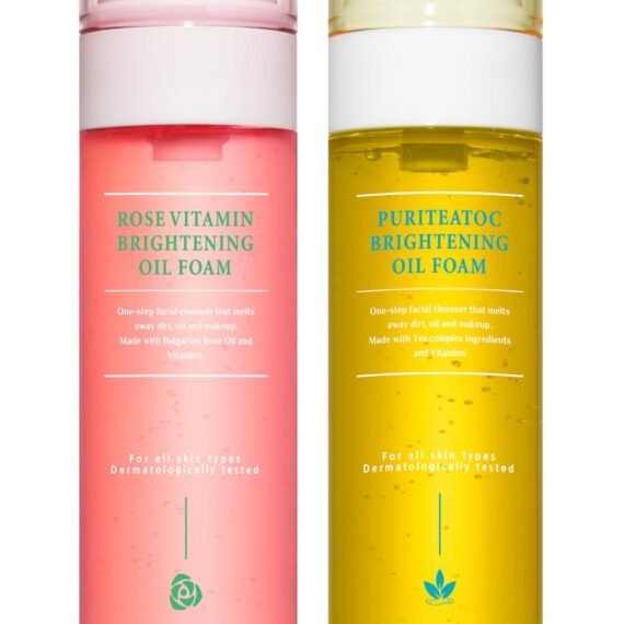 MAXCLINIC [K-Beauty] Rose Vitamin + Puriteatoc Oil Foam Gift Set | Daily Face Wash Oil Based Cleanser to Foam | Korean Skin Care Oil Cleanser for Dry Sensitive Skin
