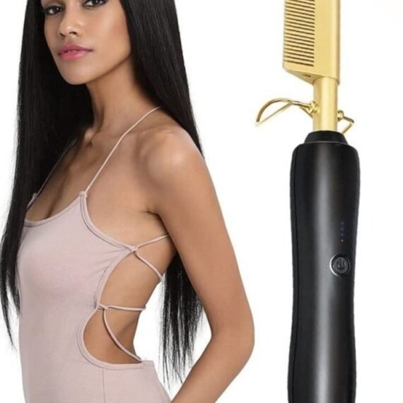 2 in 1 Hot Comb Straightener Electric Hair Straightener Hair Curler Wet Dry Use Hair Flat Irons Hot Heating Comb For Hair