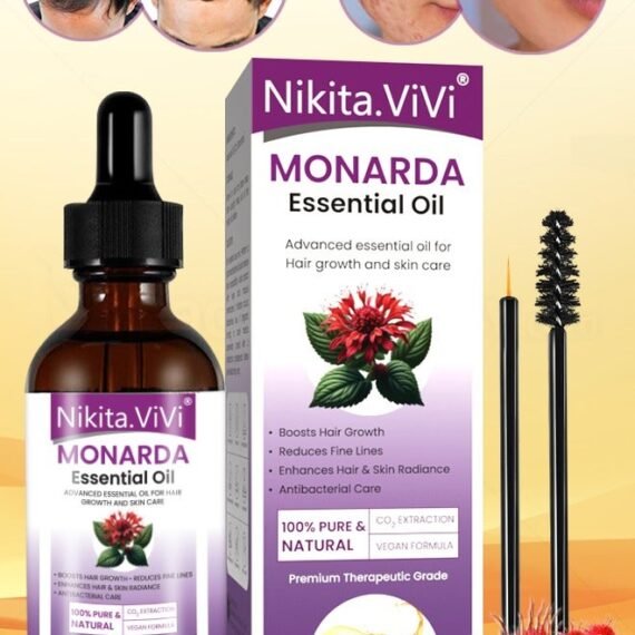 Monarda Essential Oil for Hair Growth 100% Pure Natural Co2 Extraction Monarda Essential Oil for Hair and Skin Reduce Fine Lines and Wrinkles Promotes Hair Eyelash Eyebrow Growth and Antibacterial Hair Oil 30ml