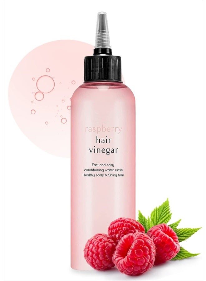 Raspberry Hair Vinegar Rinse 6.76 Fl oz - Scalp Treatment for Balanced pH, Shiny Hair | Clarifies & Encourages Growth | Dandruff & Oil Control