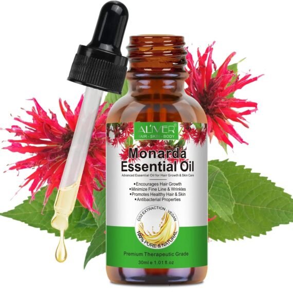 Monarda Essential Oil for Hair Growth 100% Pure Natural Co2 Extraction Monarda Essential Oil for Hair and Skin Reduce Fine Lines and Wrinkles Promotes Hair Eyelash Eyebrow Growth and Antibacterial Hair Oil 30ml