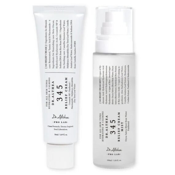 Dr. Althea Blemish Relief Duo | 345 Relief Cream (50ml) + Relief Mist (100ml) | Soothing & Hydrating Skincare Set
