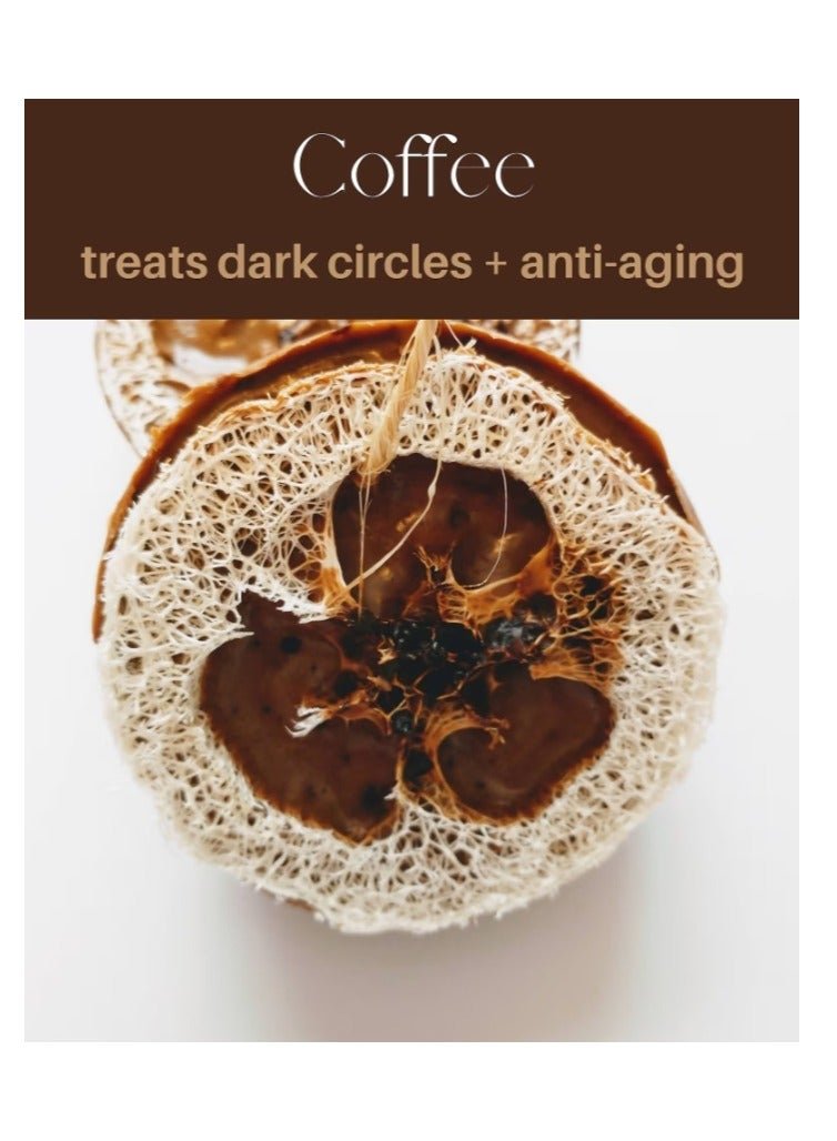 1 Pack Handmade Skin Scrub Exfoliating Soap with Loofah Inside Eco-Friendly, Moisturizing, All Natural Soap with Loofah Built In Coffee Favor