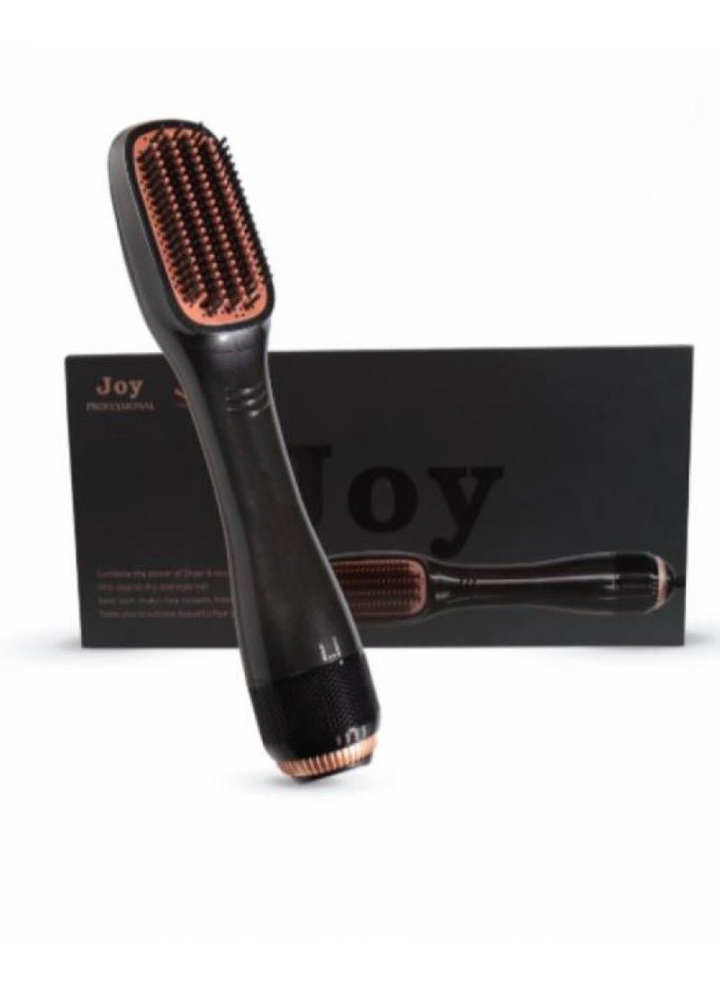 Hot Air Styling Brush Black – 2-in-1 Hair Straightening And Drying Brush With Fast Heat-Up And Negative Ion Technology – Lightweight Electric Styling Tool For Frizz-Free, Smooth, Shiny Hair – Adjustable Heat Settings – Ideal For Daily Use And Travel