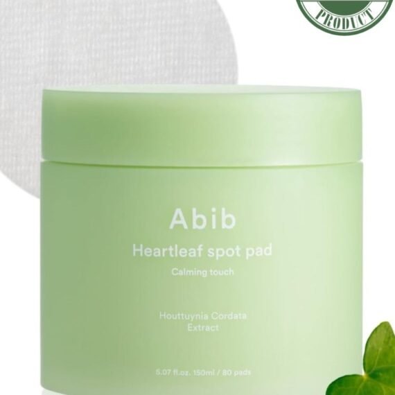 Abib Heartleaf Spot Pad Calming Touch 80 Pads – Toner Pads for Face, Redness Relief, Instant Calming, Moisturizing Facial Toner, Light Texture, Easy to Use