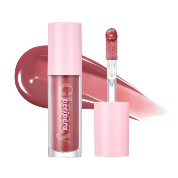 Peripera Ink Glasting Lip Gloss, Non-Sticky, Gloss Shine, 4XL Wand for Easy Application, Korean Lip Gloss, Fuller Looking Lips, Buttery Soft, Long Lasting Lip (003 CHILLING ROSY(NEW))