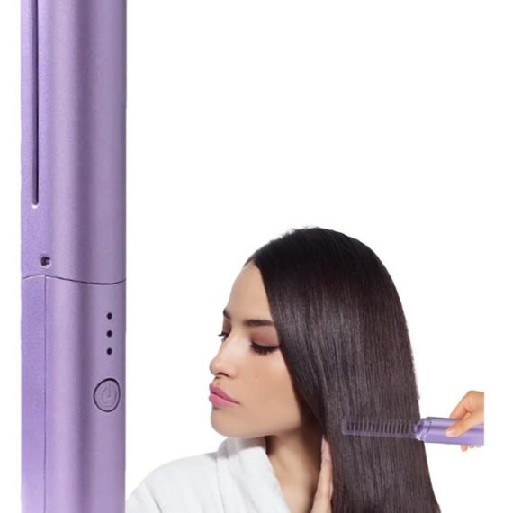 Rechargeable Mini Hair Straightener , Mini Flat Iron Hair Straightener Travel Size Rechargeable , 4000mAh Battery Straightener Brush , Portable 3 Level Hair Straightener , 4000mAh Battery Straightene