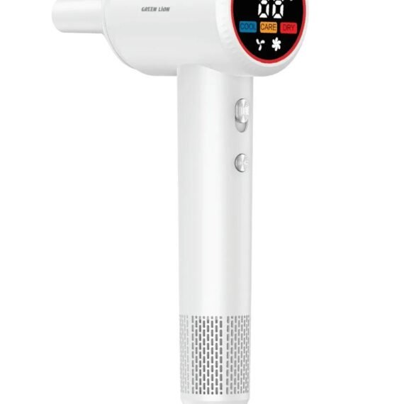 LUXAIR Hair Dryer with Digital Display 1600W Power / Hot, Cold Air Alternating Mode / 3 Heat Settings /Low Noise - White