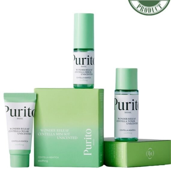Sensitive & Irritated Skin Relief – PURITO Wonder Releaf Centella Mini Kit Unscented Travel Set for Soothing, Repairing & Strengthening Skin Barrier