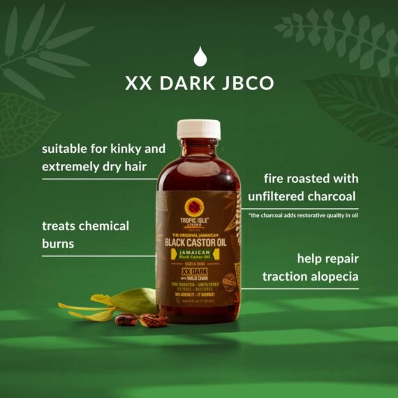 Tropic Isle Living Jamaican Black Castor Oil XX Dark 4 oz √¢‚Ç¨‚Äú Conditioning Blend for Hair and Scalp Care with a Rich Finish