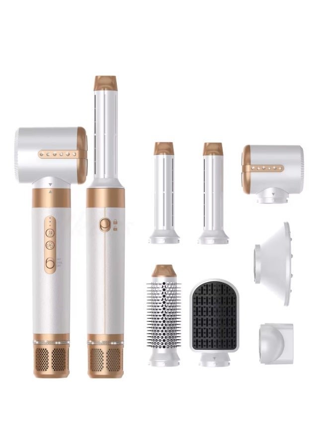 7 in 1 white Hair Styler Brush & Hair Dryer, Hair Curler,Hot Air Brush Set,110000 RPM High Speed Multi Styler Hair Straightener,Automatic Curling hair for Fast Drying Curling Volumizing Straightening