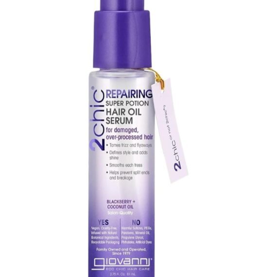 Giovanni 2Chic Repairing Super Potion Hair Oil Serum, Hair Care, Infused With Blackberry & Coconut Oil 81ml