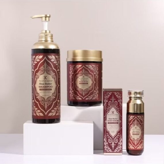Keratine Queen Shea Butter Shampoo900ml,Mask1000ml,Serum100ml,Soften Quench Repair Sulfate Free Paraben Free