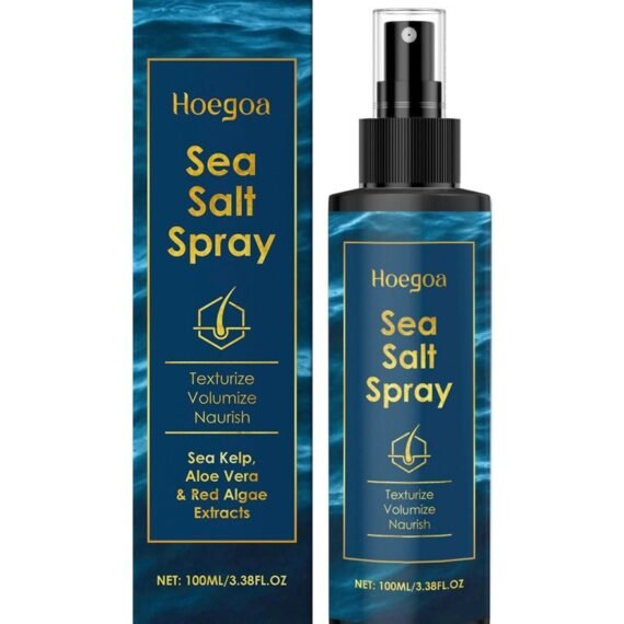 Sea Salt Spray for Hair, Sea Salt Hair Spray with Aloe Vera and Red Algae Extract, Regulates Oil Secretion and Keeps the Scalp Fresh, Beach Hair Spray 100ml/3.38fl oz