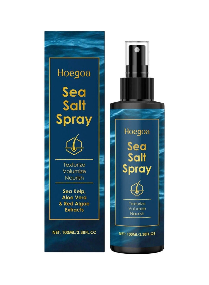 Sea Salt Spray for Hair, Sea Salt Hair Spray with Aloe Vera and Red Algae Extract, Regulates Oil Secretion and Keeps the Scalp Fresh, Beach Hair Spray 100ml/3.38fl oz